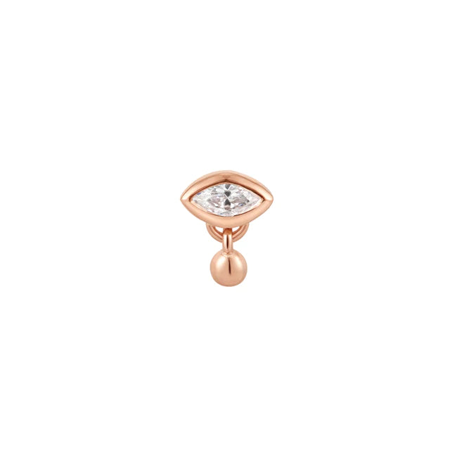 Colour Blossom BB Star Ear Studs, Pink Gold And Diamonds